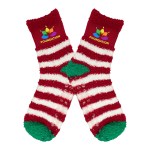 Holiday Fuzzy Anti-Slip Socks - Stripe Green Holiday Fuzzy Anti-Slip Socks - Stripe Green