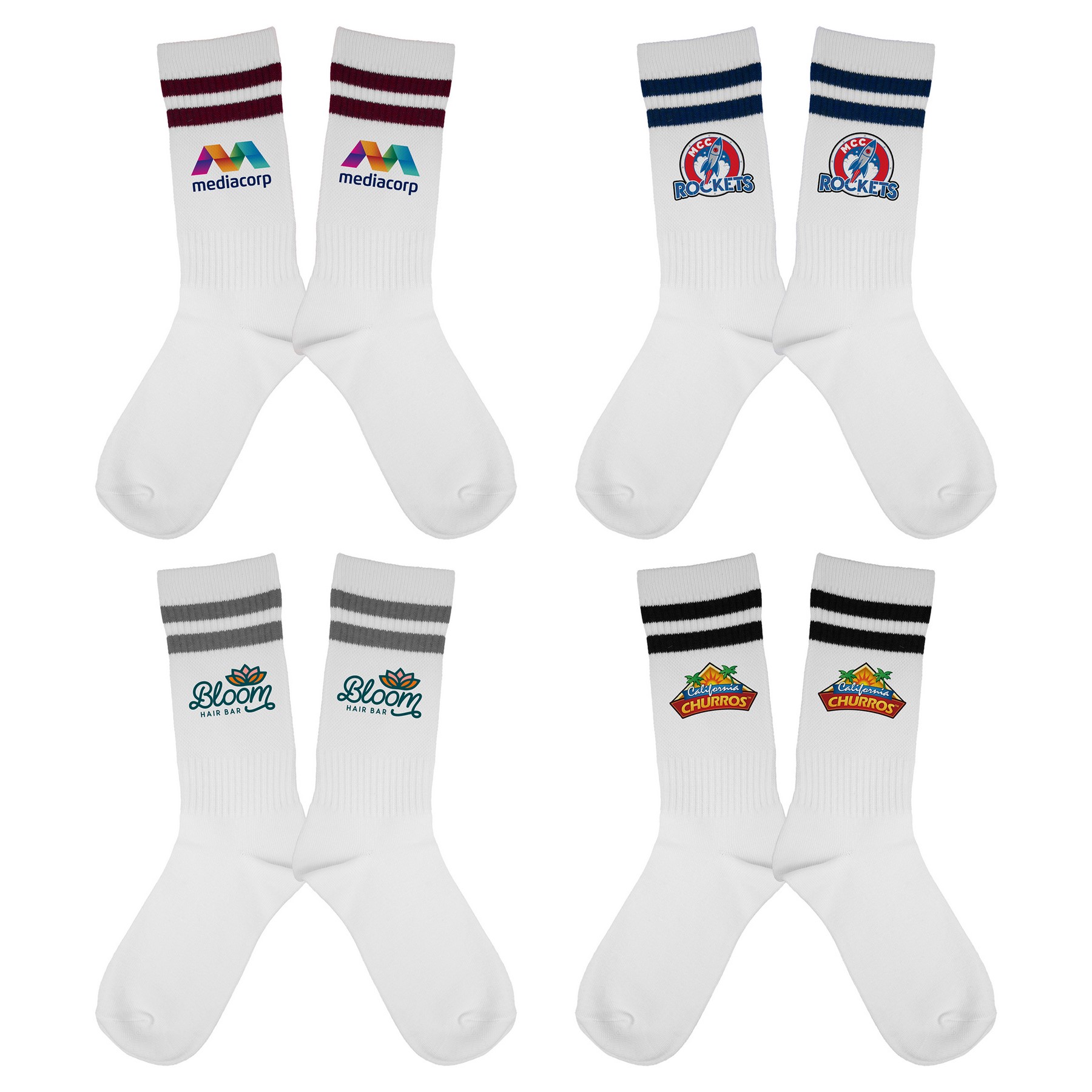 Striped Recycled High Sock 1