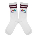 Striped Recycled High Sock - Maroon red Striped Recycled High Sock - Maroon red