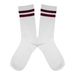 Striped Recycled High Sock - Maroon red Striped Recycled High Sock - Maroon red