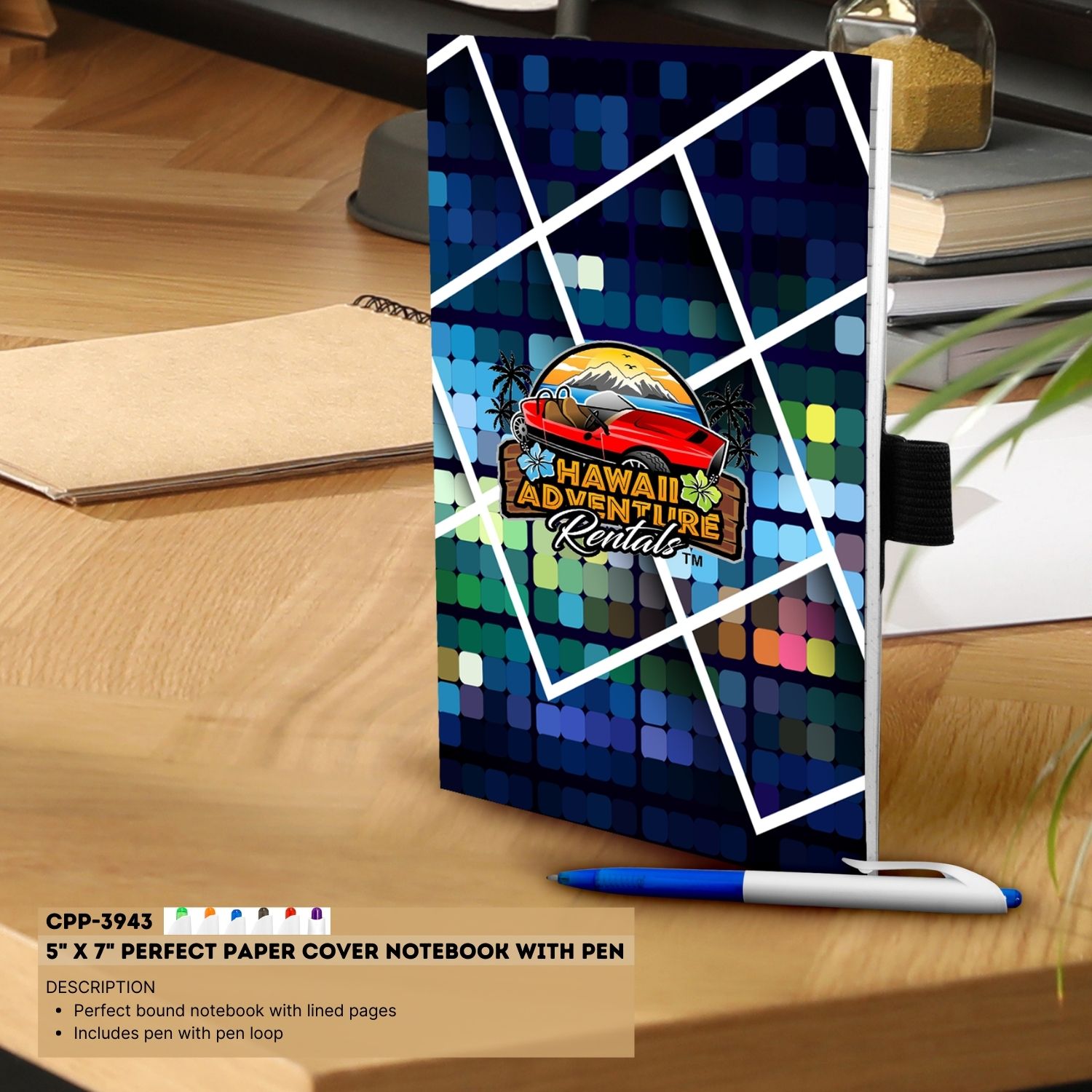5" x 7" Perfect Paper Cover Notebook with Pen 1