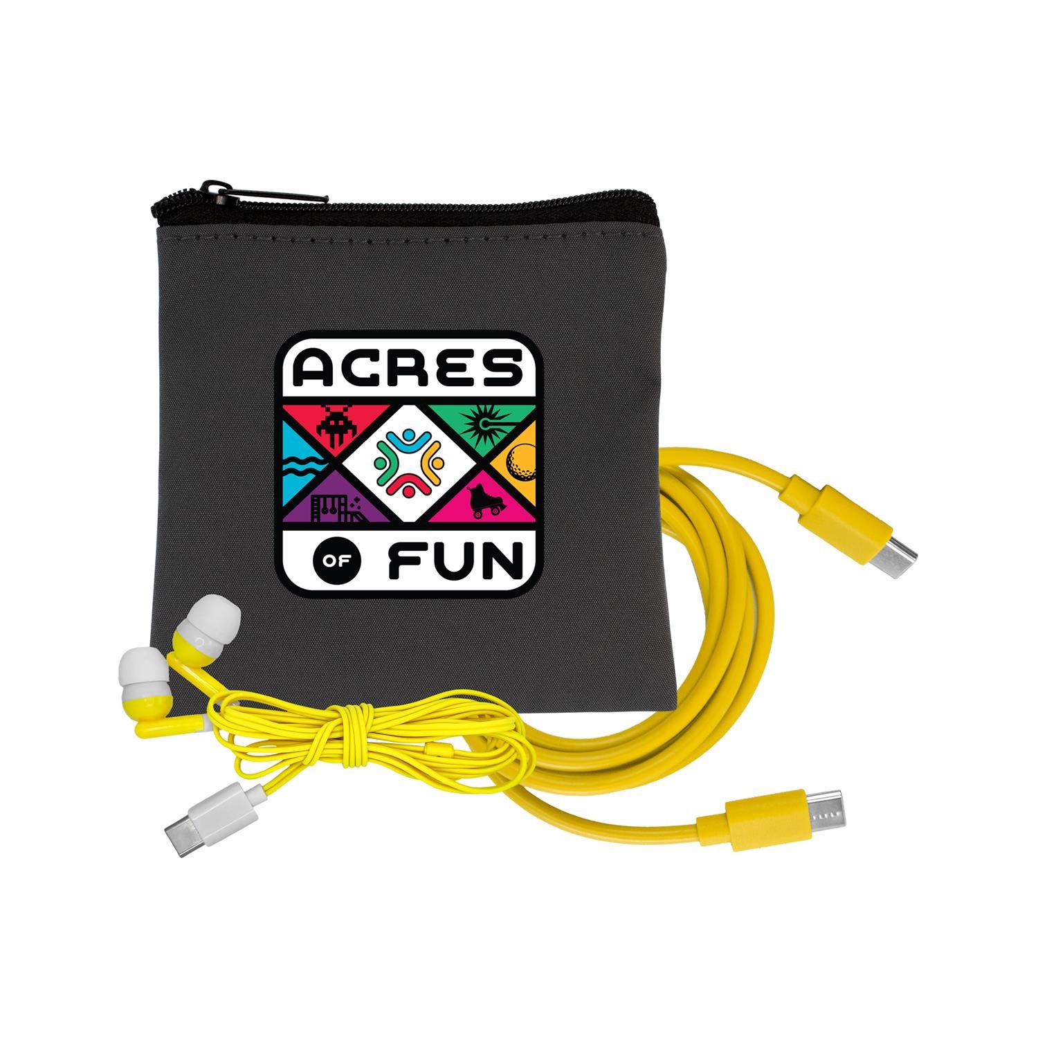 Gray Executive C to C Cable & Ear Bud Set 1