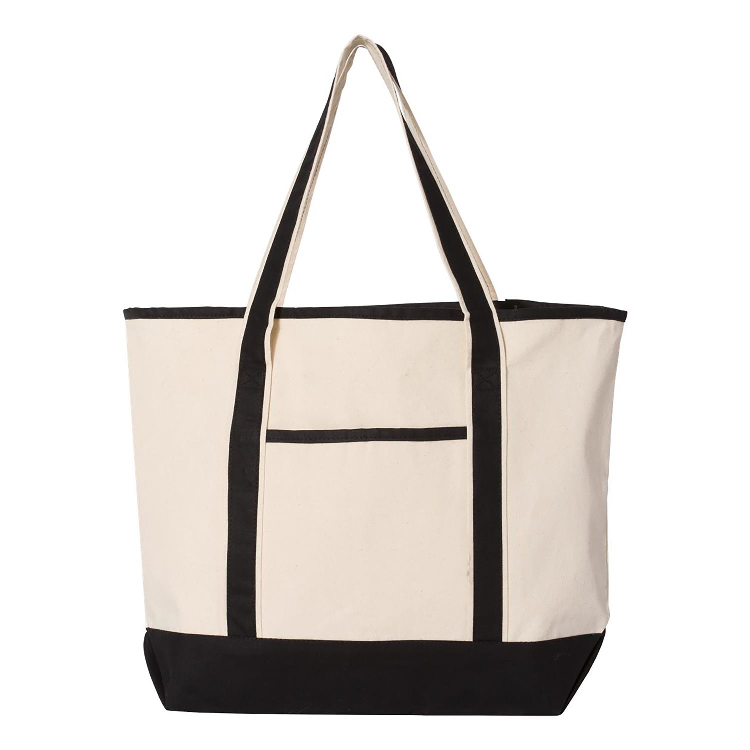 Q-Tees 34.6L Large Canvas Deluxe Tote 1