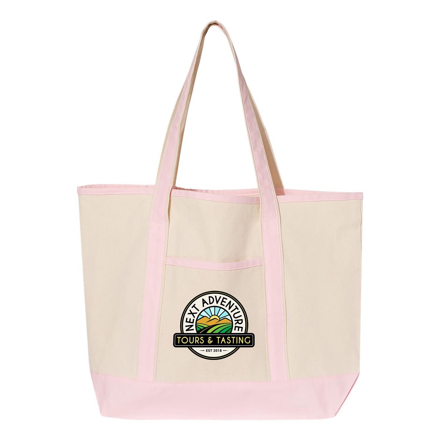 Q-Tees 34.6L Large Canvas Deluxe Tote 1