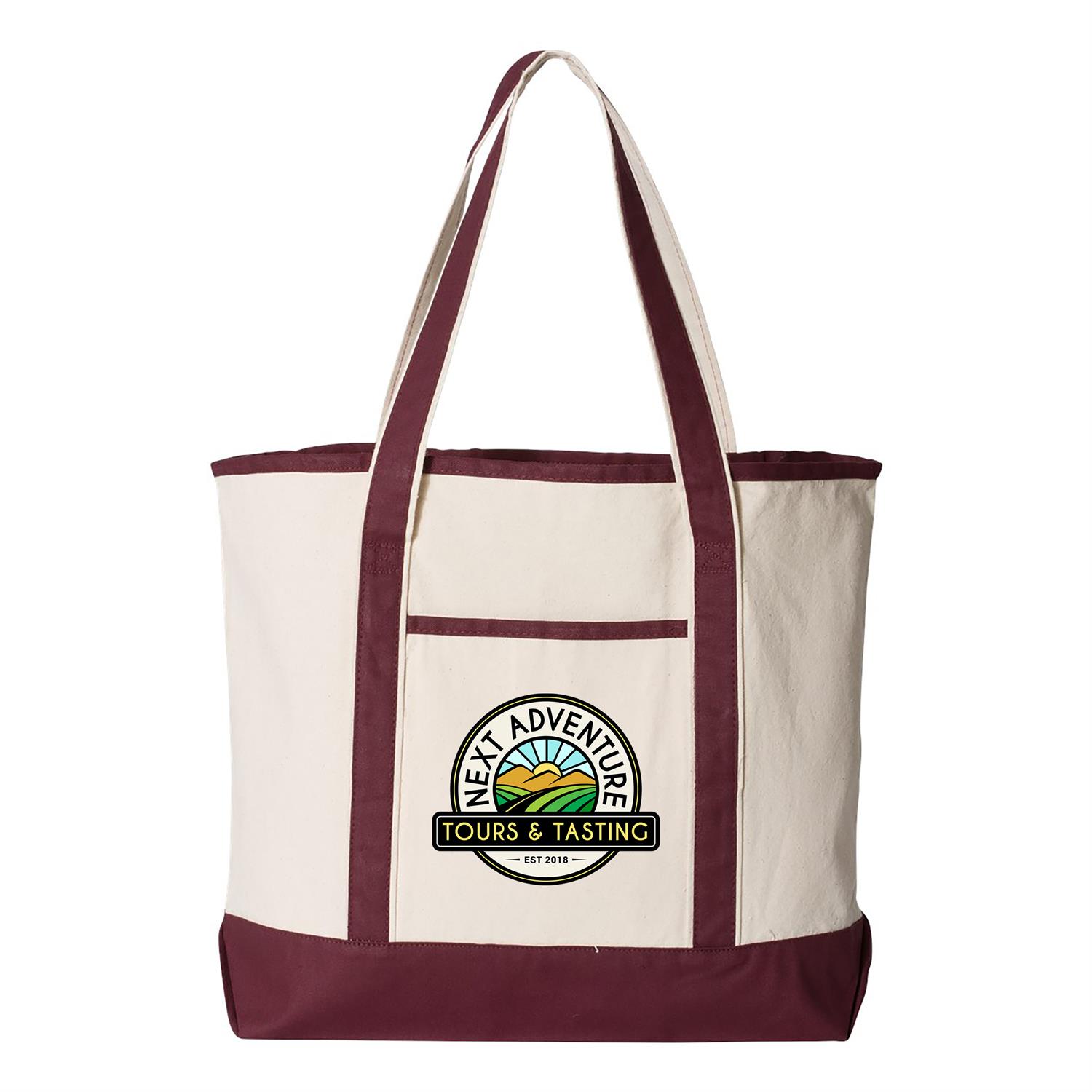 Q-Tees 34.6L Large Canvas Deluxe Tote 1