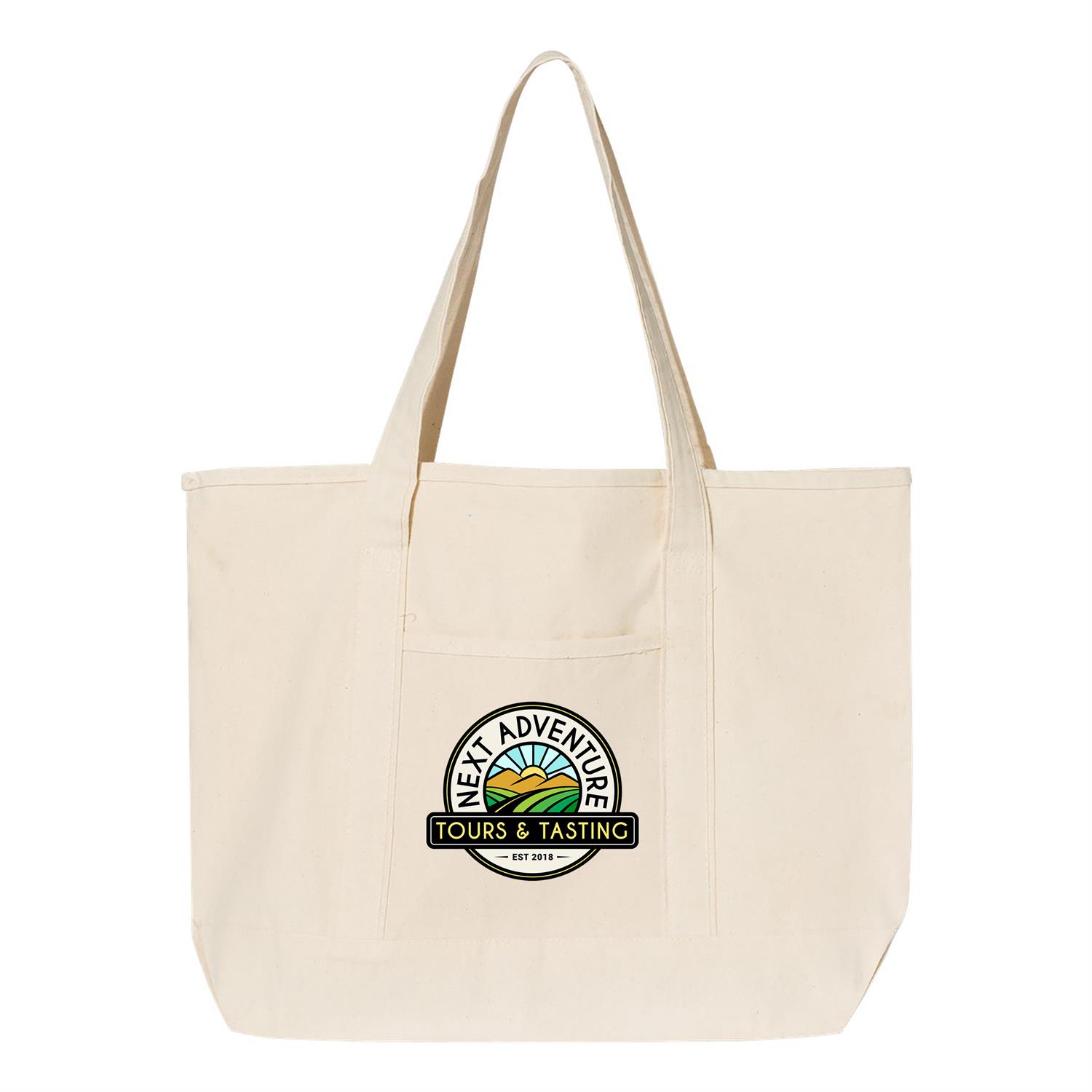 Q-Tees 34.6L Large Canvas Deluxe Tote 1