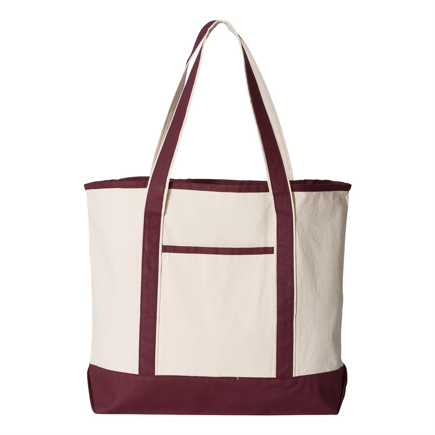 Q-Tees 34.6L Large Canvas Deluxe Tote 1