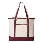 Q-Tees 34.6L Large Canvas Deluxe Tote - Maroon Q-Tees 34.6L Large Canvas Deluxe Tote - Maroon