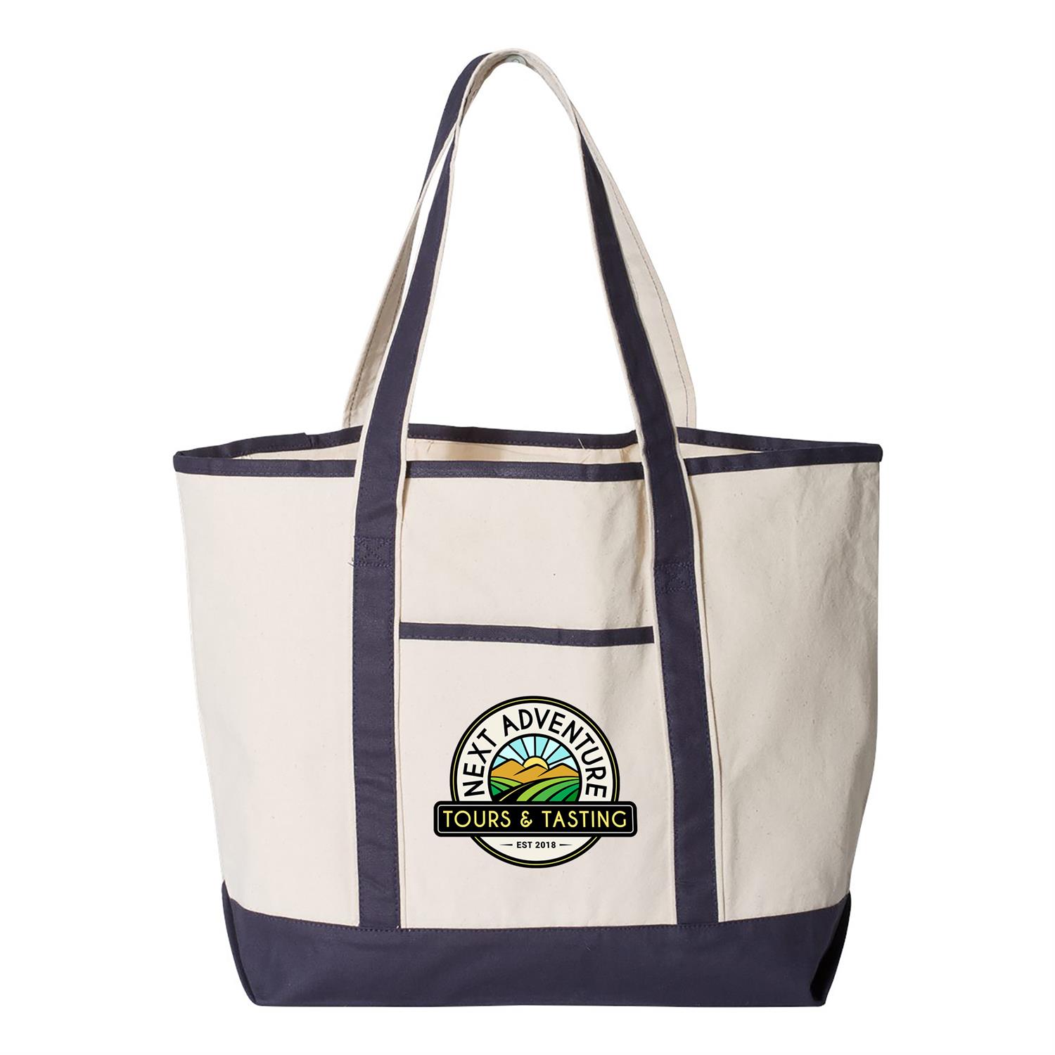 Q-Tees 34.6L Large Canvas Deluxe Tote 1