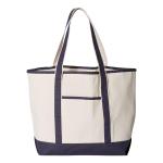 Q-Tees 34.6L Large Canvas Deluxe Tote - Navy Q-Tees 34.6L Large Canvas Deluxe Tote - Navy