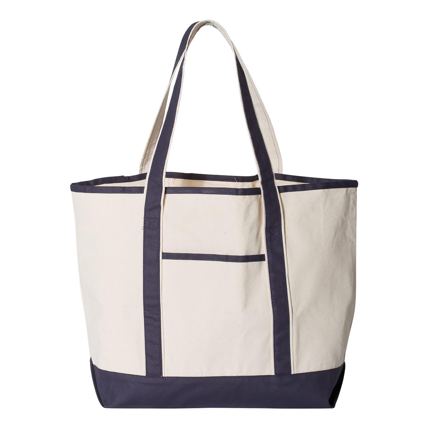 Q-Tees 34.6L Large Canvas Deluxe Tote 1