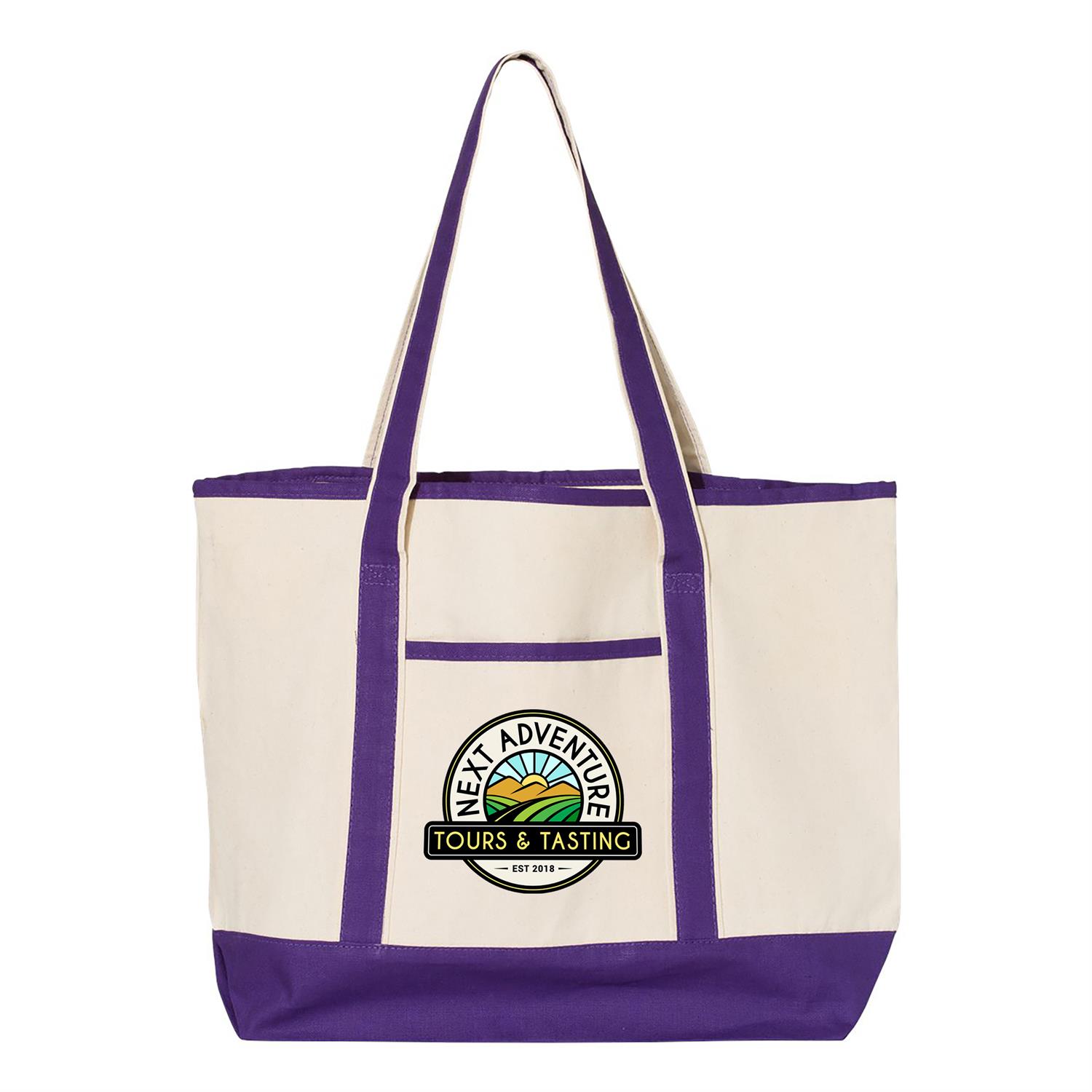 Q-Tees 34.6L Large Canvas Deluxe Tote 1