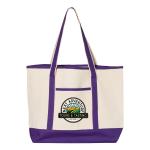 Q-Tees 34.6L Large Canvas Deluxe Tote - Purple Q-Tees 34.6L Large Canvas Deluxe Tote - Purple