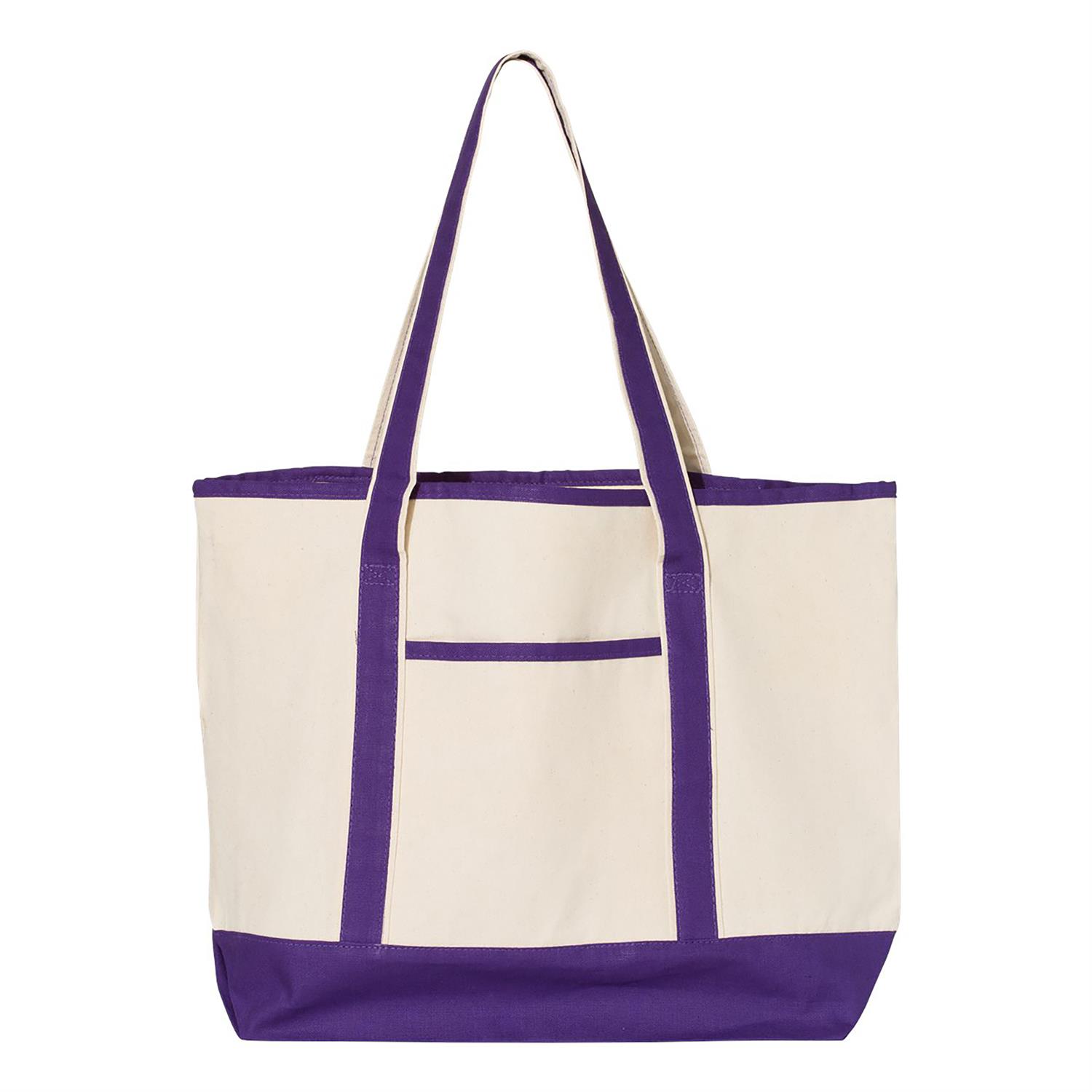 Q-Tees 34.6L Large Canvas Deluxe Tote 1