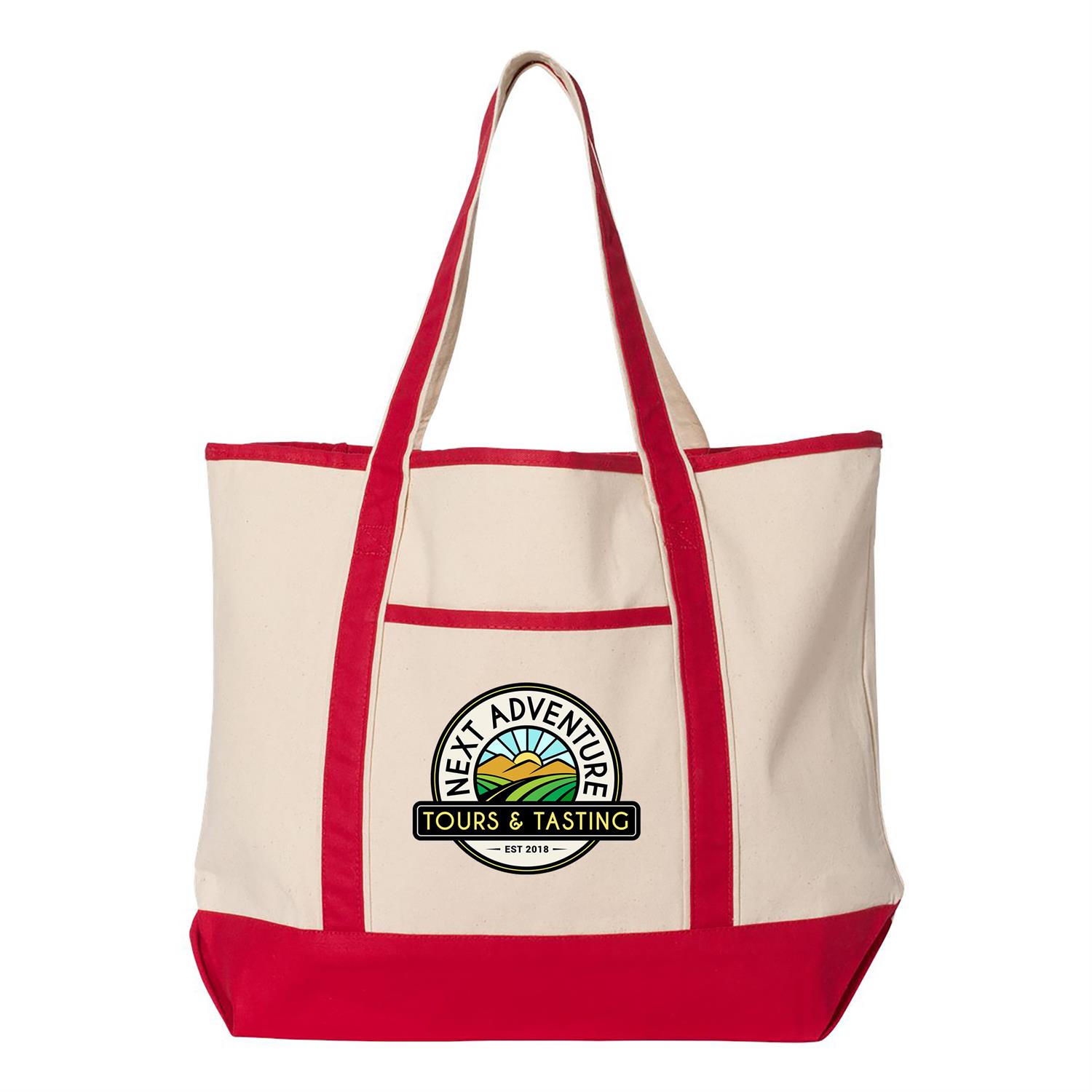 Q-Tees 34.6L Large Canvas Deluxe Tote 1