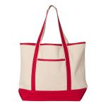 Q-Tees 34.6L Large Canvas Deluxe Tote - Red Q-Tees 34.6L Large Canvas Deluxe Tote - Red