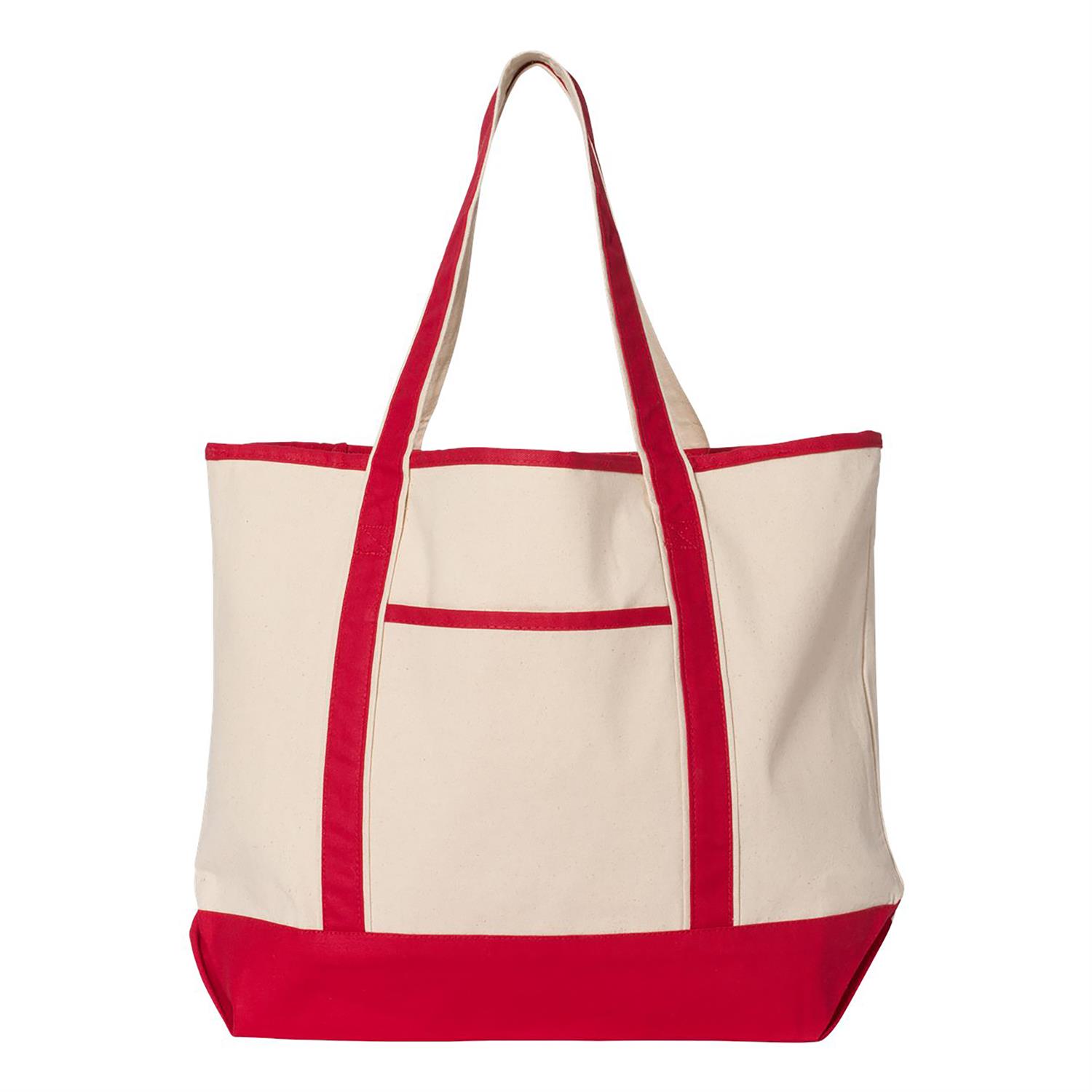 Q-Tees 34.6L Large Canvas Deluxe Tote 1