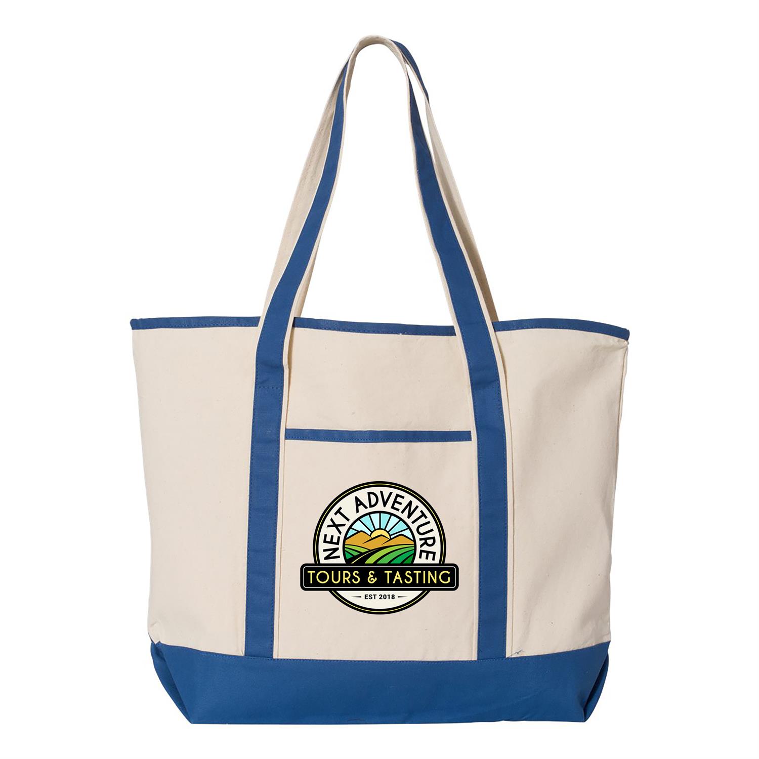 Q-Tees 34.6L Large Canvas Deluxe Tote 1