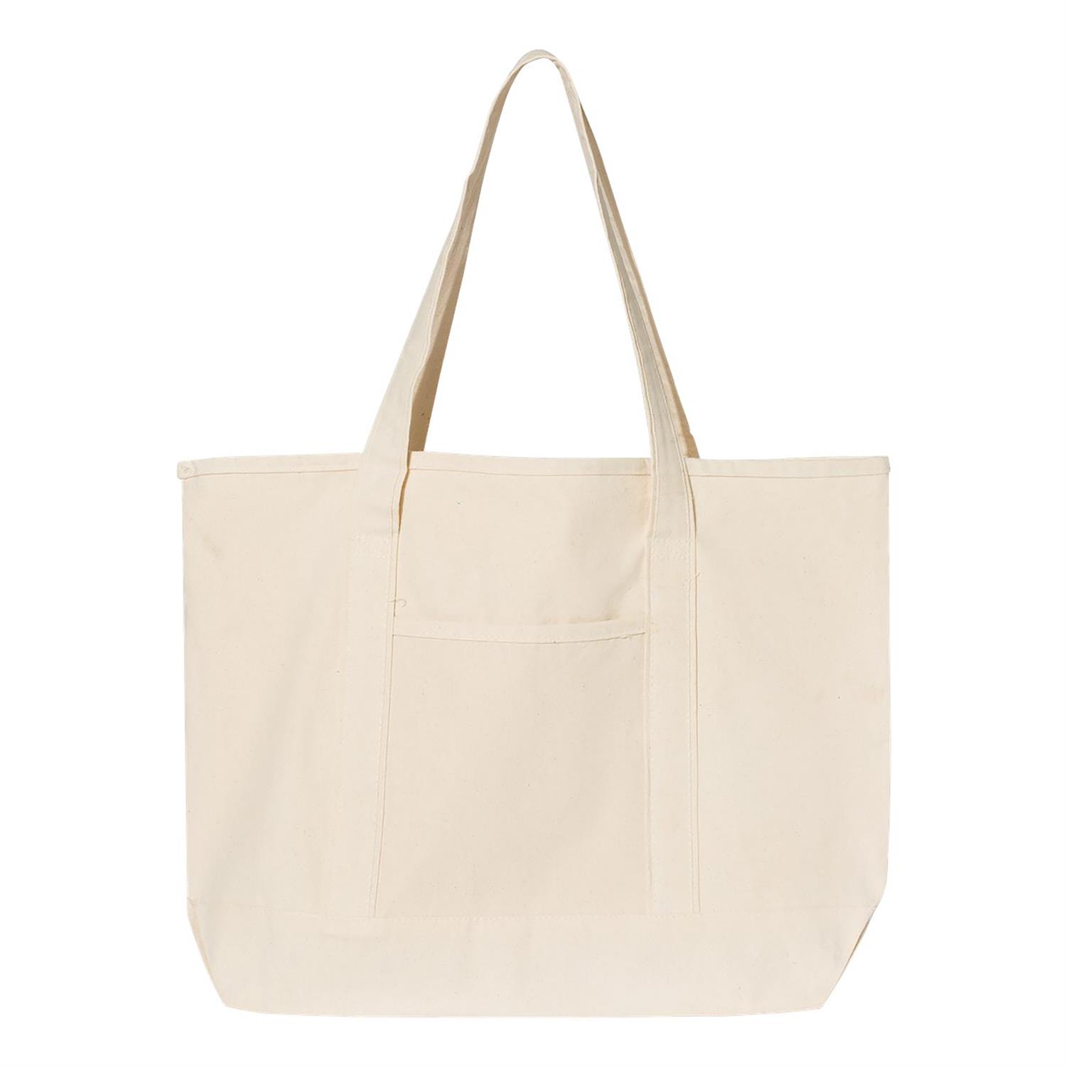 Q-Tees 34.6L Large Canvas Deluxe Tote 1
