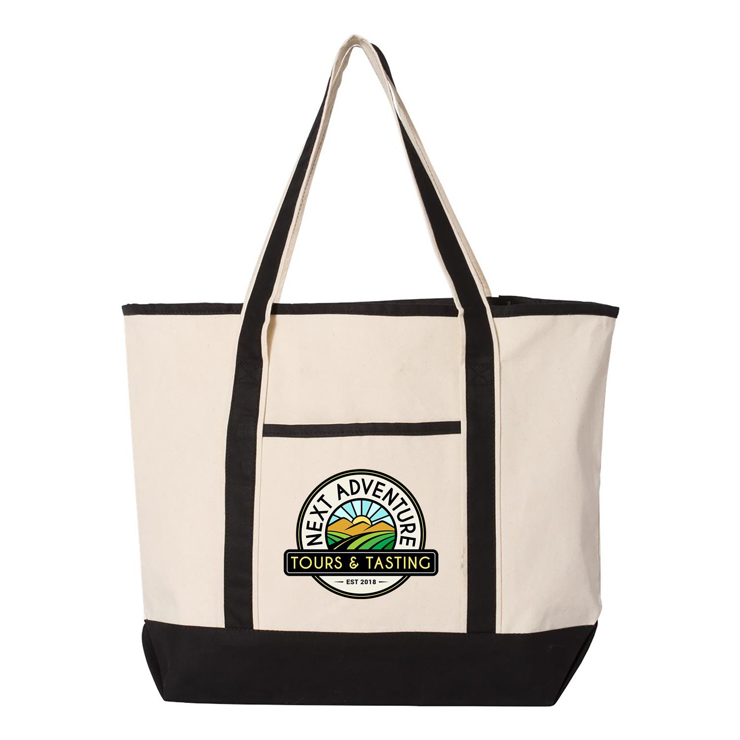 Q-Tees 34.6L Large Canvas Deluxe Tote 1