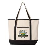 Q-Tees 34.6L Large Canvas Deluxe Tote - Black Q-Tees 34.6L Large Canvas Deluxe Tote - Black