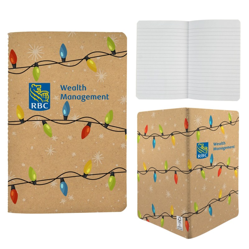 5" x 7" Sewn Paper Cover Holiday Notebook 1 5" x 7" Sewn Paper Cover Holiday Notebook 1