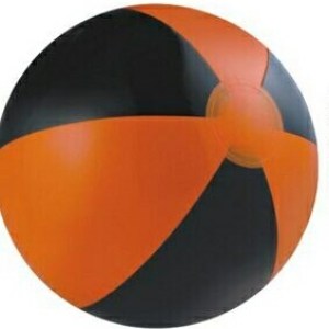 16" Inflatable Black and Orange Beach Ball 1 16" Inflatable Black and Orange Beach Ball 1