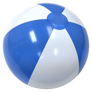 20" Alternating Light Blue and White Inflatable Beach Ball 1 20" Alternating Light Blue and White Inflatable Beach Ball 1