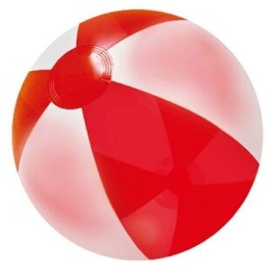 Inflatable Opaque White/Translucent Red Beach Ball (16") 1 Inflatable Opaque White/Translucent Red Beach Ball (16") 1