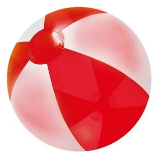 Inflatable Opaque White/Translucent Red Beach Ball (16") 1 Inflatable Opaque White/Translucent Red Beach Ball (16") 1