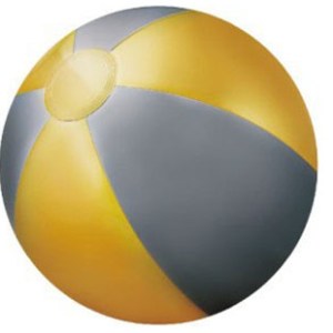 16" Inflatable Gold and Silver Beach Ball 1 16" Inflatable Gold and Silver Beach Ball 1