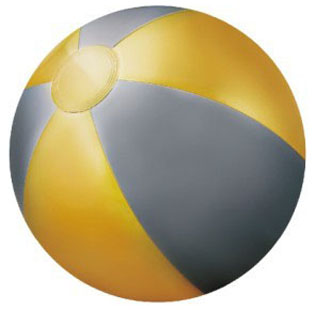 16" Inflatable Gold and Silver Beach Ball 1 16" Inflatable Gold and Silver Beach Ball 1