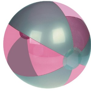 Inflatable Translucent Pink/Silver Beach Ball (16") 1 Inflatable Translucent Pink/Silver Beach Ball (16") 1