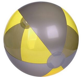 Inflatable Translucent Yellow/Silver Beach Ball (16") 1 Inflatable Translucent Yellow/Silver Beach Ball (16") 1