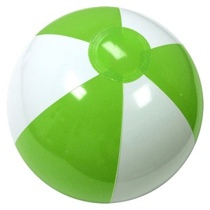 16" Inflatable Alternating Lime Green/White Beach Ball 1 16" Inflatable Alternating Lime Green/White Beach Ball 1