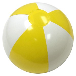 16" Inflatable Alternating Yellow/White Beach Ball 1 16" Inflatable Alternating Yellow/White Beach Ball 1