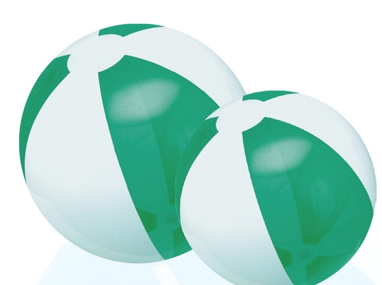 16" Inflatable Translucent Green/White Beach Ball 1 16" Inflatable Translucent Green/White Beach Ball 1