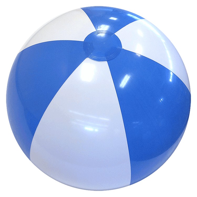 24" Alternating Light Blue and White Inflatable Beach Ball 1 24" Alternating Light Blue and White Inflatable Beach Ball 1