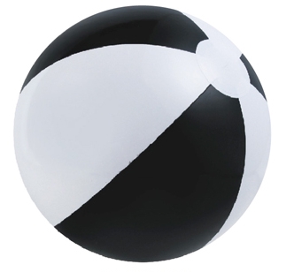 16" Inflatable Black and White Beach Ball 1 16" Inflatable Black and White Beach Ball 1
