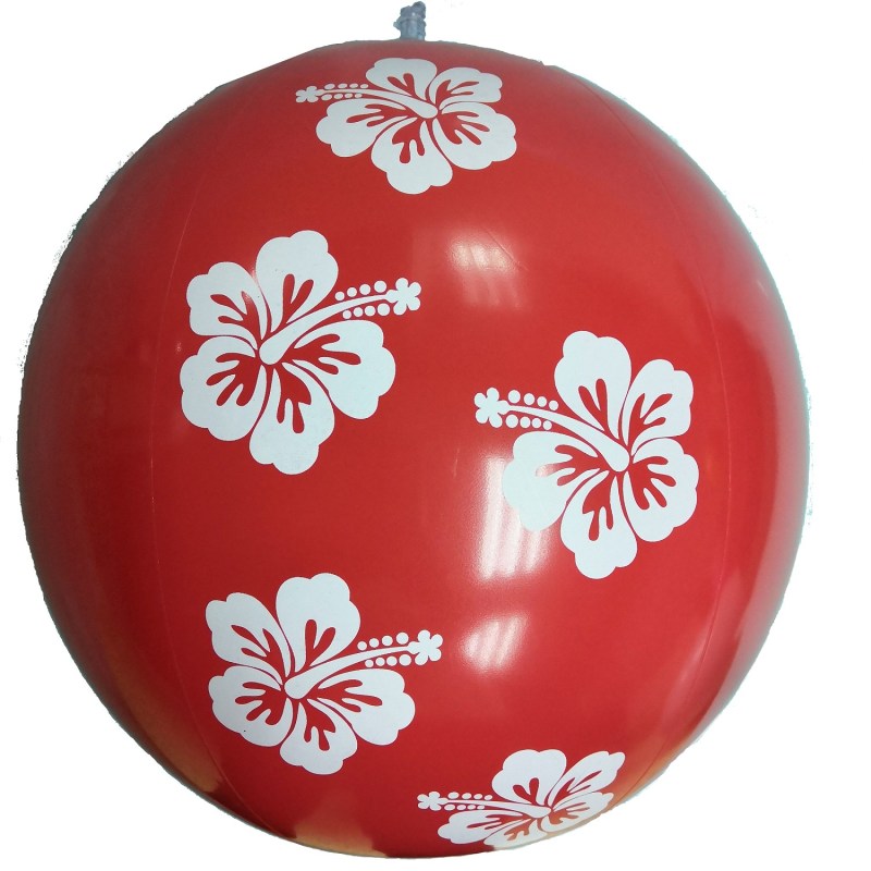 16"Deflated Inflatable Red Hawaiian Beach Ball 1 16"Deflated Inflatable Red Hawaiian Beach Ball 1