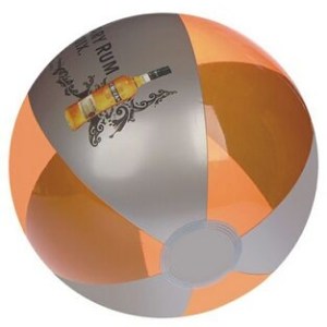 Inflatable Translucent Orange/Silver Beach Ball (16") 1 Inflatable Translucent Orange/Silver Beach Ball (16") 1