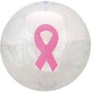 16" Inflatable Clear Beach Ball w/ Pink Ribbon Insert 1 16" Inflatable Clear Beach Ball w/ Pink Ribbon Insert 1