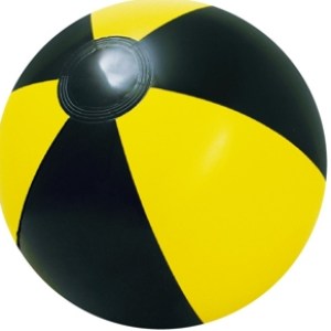 16" Inflatable Yellow and Black Beach Ball 1 16" Inflatable Yellow and Black Beach Ball 1