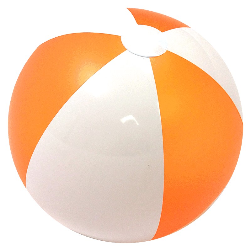 24"Deflated Inflatable Opaque Orange and White Beach Ball 1