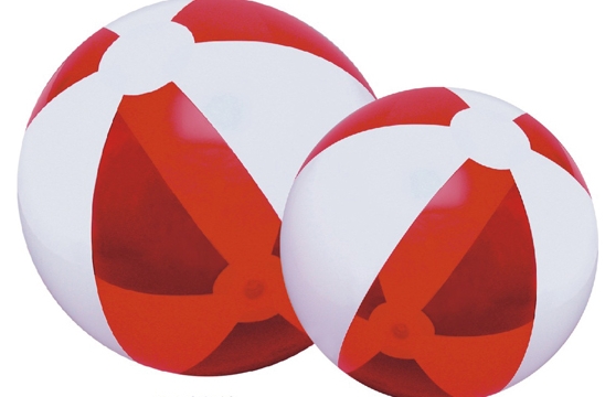 12" Inflatable Translucent Red/White Beach Ball 1 12" Inflatable Translucent Red/White Beach Ball 1