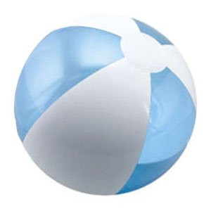 16" Inflatable Translucent Blue/White Beach Ball 1 16" Inflatable Translucent Blue/White Beach Ball 1