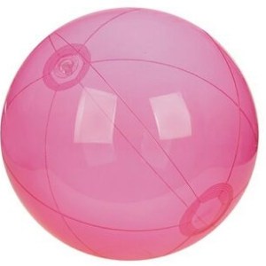 16" Inflatable Translucent Pink Beach Ball 1 16" Inflatable Translucent Pink Beach Ball 1