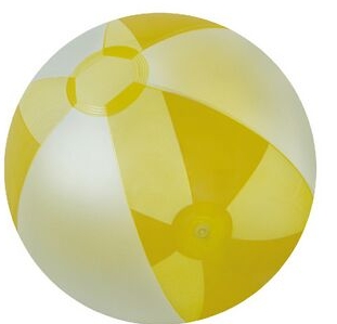 Inflatable Opaque White/Translucent Yellow Beach Ball (16") 1 Inflatable Opaque White/Translucent Yellow Beach Ball (16") 1