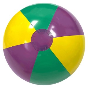 16"Deflated Inflatable Mardi Gras Beach Ball 1 16"Deflated Inflatable Mardi Gras Beach Ball 1
