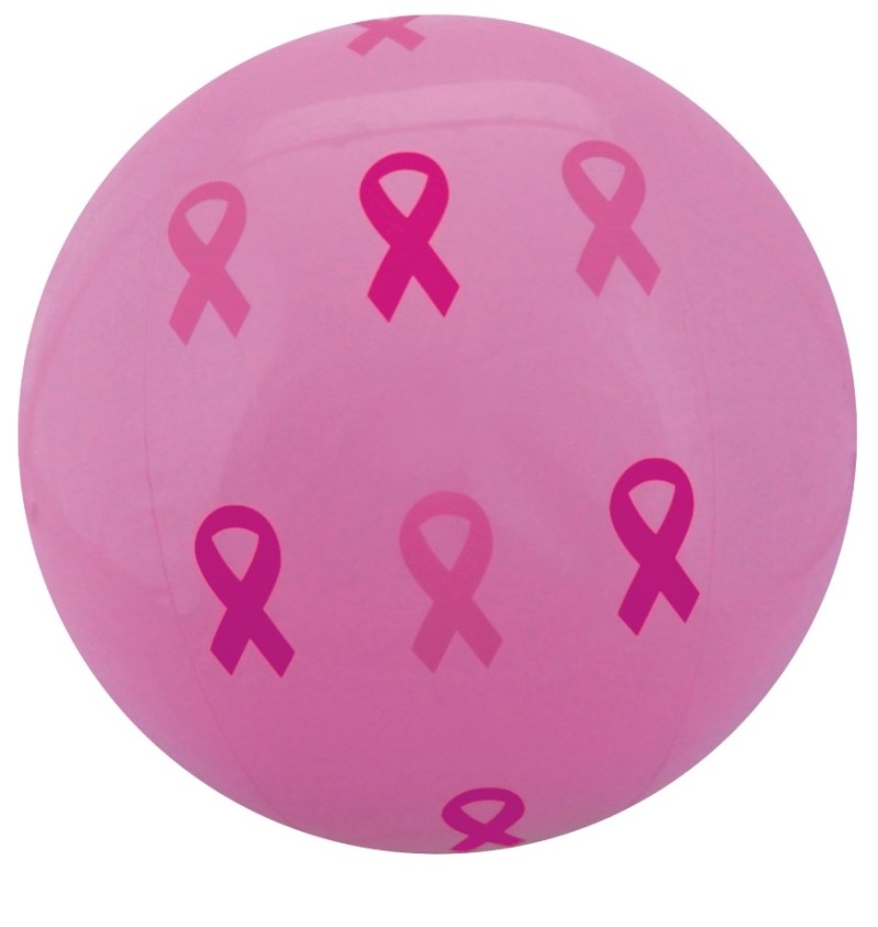 16" Inflatable Alternating Pink Ribbons Beach Ball 1 16" Inflatable Alternating Pink Ribbons Beach Ball 1